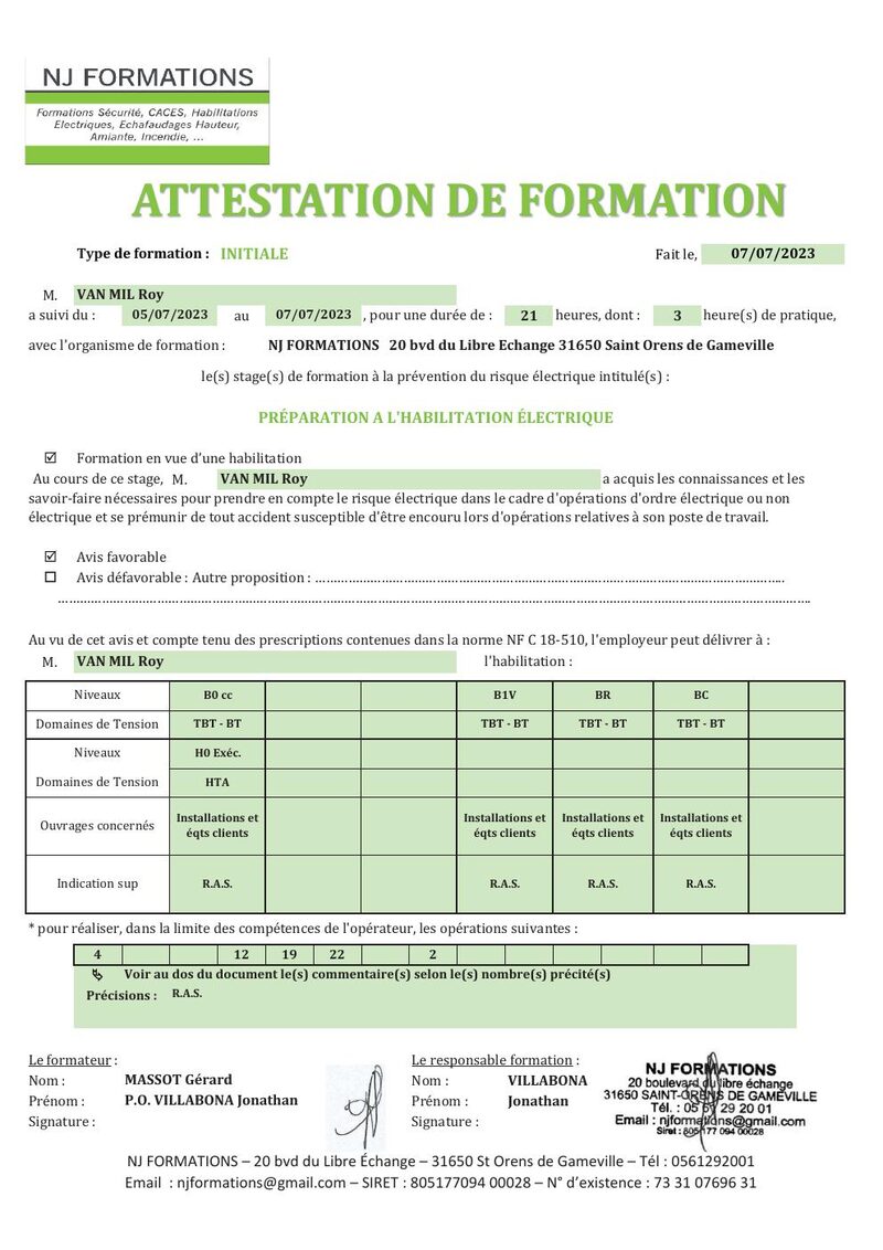 Habilitation Électrique